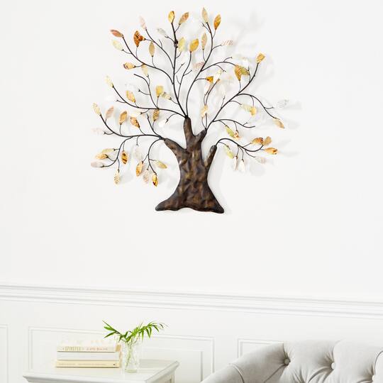 Brown & Green Metal Traditional Wall Décor